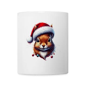 Christmas squirrel with hat - Mug - white - Front