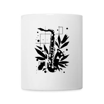 Cartoon Saxophone - Mug - white - Front