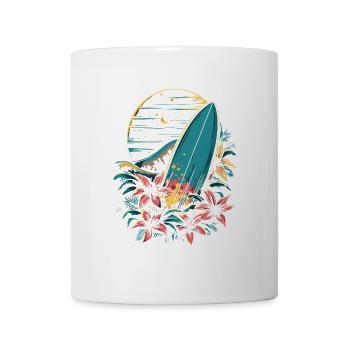Surfbrett Cartoon - Tasse - Weiß - Vorne