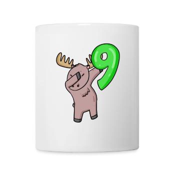 9. Geburtstag Motiv Elch - 9 Jahre - Tasse - Weiß - Vorne