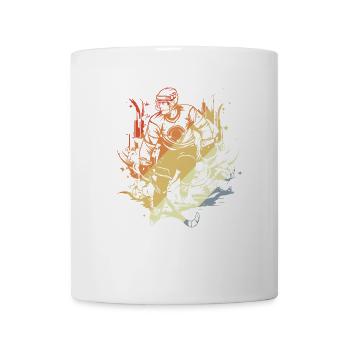Eishockeyspieler Comic Stil - Tasse - Weiß - Vorne