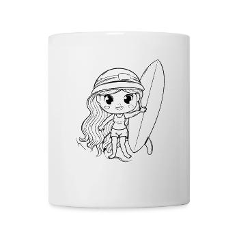 Kleine Surferin - Tasse - Weiß - Vorne