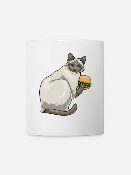 Siamkatze Cheeseburger - Tasse - Weiß