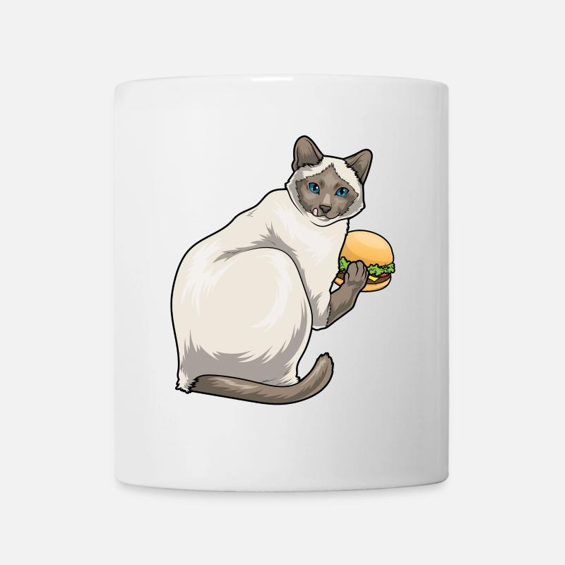 Siamkatze Cheeseburger - Tasse - Weiß