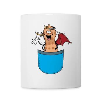 Erdnuss Engelch Teufelchin okkult spirituell - Tasse - Weiß - Vorne