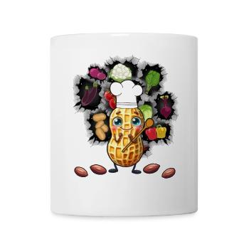 Erdnuss Koch Köche Köchin Gemüse Vegetarisch - Tasse - Weiß - Vorne