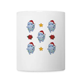 Dino Weihnachten Winter Tiere Dinos - Tasse - Weiß - Vorne