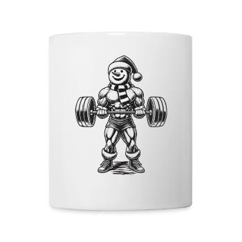 Bonhomme de neige fort haltérophilie Noël - Mug blanc - blanc - Devant