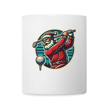 Golf Playing Santa Claus Retro Style - Mug - white - Front