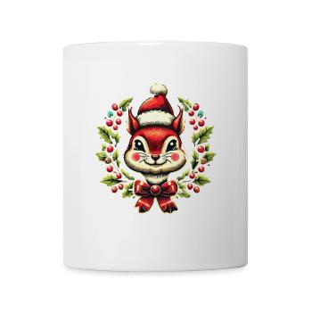 Joyeux écureuil Noël Festif - Mug blanc - blanc - Devant