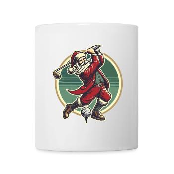 Golf Spielender Weihnachtsmann Design - Tasse - Weiß - Vorne