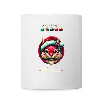 Fröhliche Weihnachten Eichhörnchen Motiv - Tasse - Weiß - Vorne
