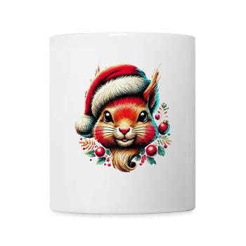 Christmas squirrel with cap - Mug - white - Front