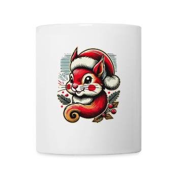 Merry Christmas squirrel with hat and - Mug - white - Front