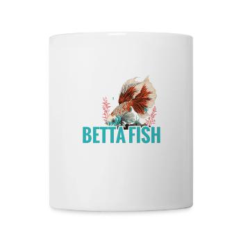 Je travaille dur pour que mon poisson betta - Mug blanc - blanc - Devant