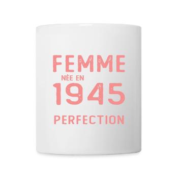 Cadeau D'anniversaire Femme Née En Janvier 1945 - Mug blanc - blanc - Devant
