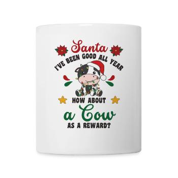 Je veux une vache pour Noël vaches douces - Mug blanc - blanc - Devant