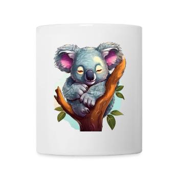 Niedlicher glücklicher Koala schläft auf einem Ast - Tasse - Weiß - Vorne