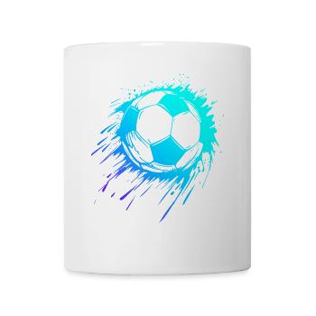 Blauer Fußball Männer Fußball Jungen Fußball - Tasse - Weiß - Vorne