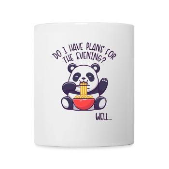 J’ai des projets pour l’ami de l’ours panda du soir - Mug blanc - blanc - Devant