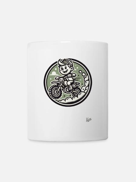 Drôle de petit garçon de motocross - Mug blanc - blanc