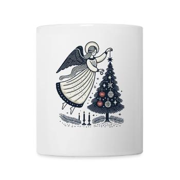 Vintage Engel Weihnachtsschmuck Ästhetik - Tasse - Weiß - Vorne