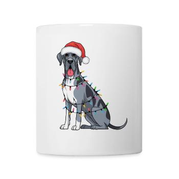 Great Dane Christmas Lights Xmas Dogs Gifts - Mug - white - Front