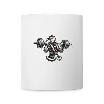 Christmas Weightlifter Snowman Fitness - Mug - white - Front
