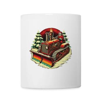 Winter Weihnachten Schneeräummaschine Fahrzeug - Tasse - Weiß - Vorne