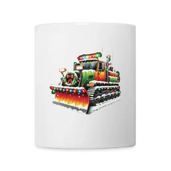 Winter Weihnachten Schneeräummaschine Fahrzeug - Tasse - Weiß - Vorne