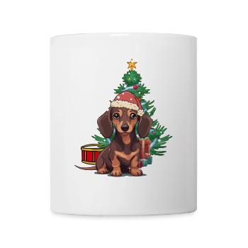 Cadeaux de Noël chien teckel Noël Nikolaus - Mug blanc - blanc - Devant