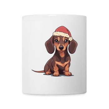 Père Noël Chien Teckel Noël - Mug blanc - blanc - Devant