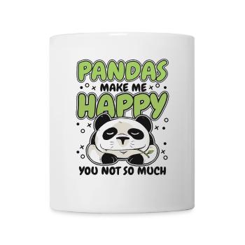 Pandas Make Me Happy Panda Ours Ami Amant - Mug blanc - blanc - Devant