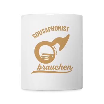 Sousaphonist Held Sousaphon Musiker Blaskapelle - Tasse - Weiß - Vorne