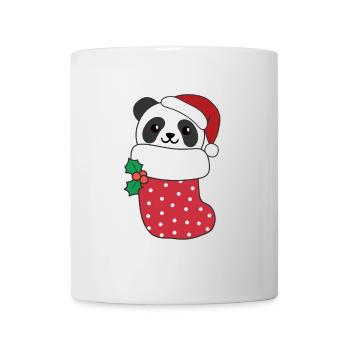 Panda mignon en chaussette de Noël pour panda de Noël - Mug blanc - blanc - Devant
