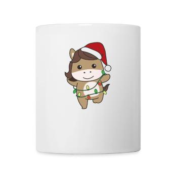 Cheval Noël Hiver Animaux Chevaux - Mug blanc - blanc - Devant
