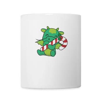 Dragon Christmas candy cane cute dragon - Mug - white - Front