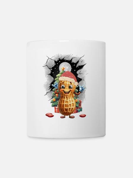 Erdnuss Erdnüsse Nikolaus Santa Xmas Christmas - Tasse - Weiß