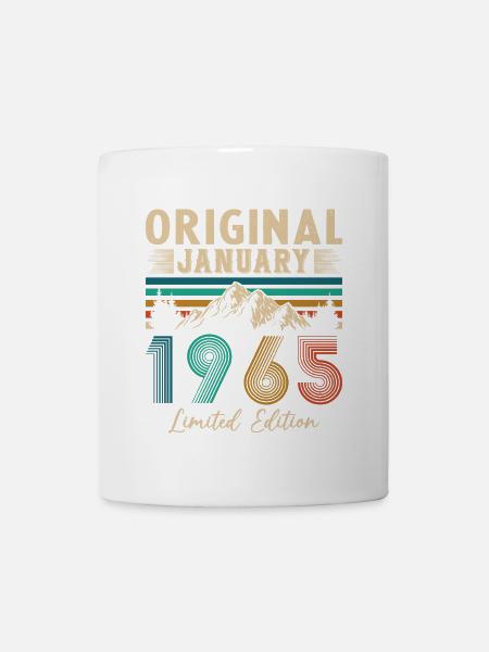 Geburtstagsgeschenk Geboren im Januar 1965 - Tasse - Weiß