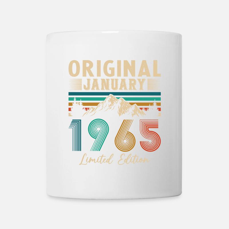 Geburtstagsgeschenk Geboren im Januar 1965 - Tasse - Weiß
