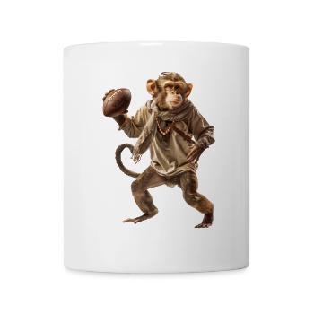 Affen Fußball - Tasse - Weiß - Vorne
