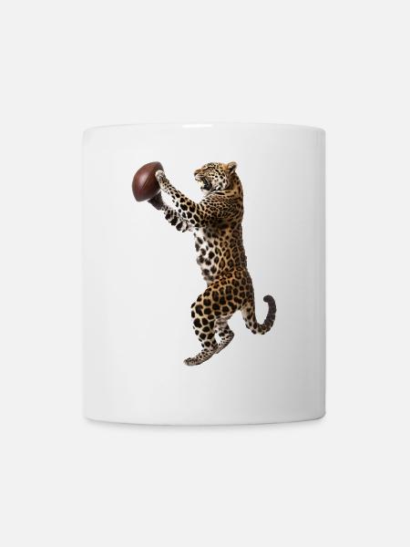 Leoparden Fußball - Tasse - Weiß