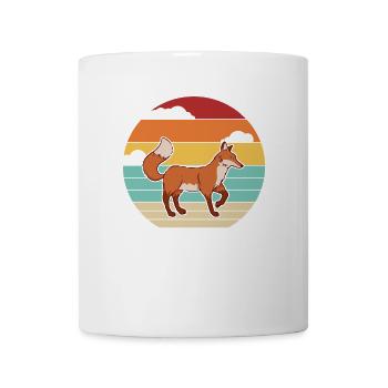 Retro Rotfuchs Canidae Caninae Fuchs Liebhaber Fuchs - Tasse - Weiß - Vorne