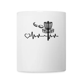 Disc Golf Heartbeat Heart Disc Golfer Disc Golfing - Mug - white - Front