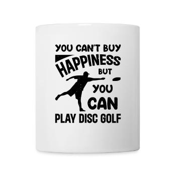 Le bonheur n’achète pas, mais vous pouvez jouer au disc golf - Mug blanc - blanc - Devant