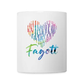 Fagott Herz Design für Fagottisten - Tasse - Weiß - Vorne