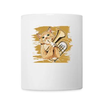 Euphonium jouant chat dans le style rétro - Mug blanc - blanc - Devant