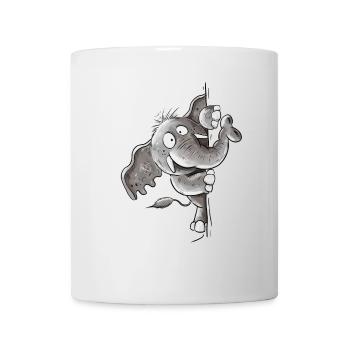 Drolliger Elefant Tiermotiv Wildtier Elefanten - Tasse - Weiß - Vorne