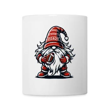 Gnome de football de Noël pour les fans de sport - Mug blanc - blanc - Devant