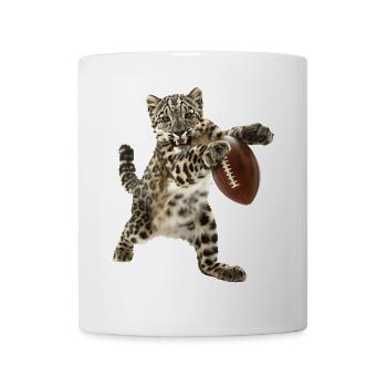 Schneeleoparden Fußball - Tasse - Weiß - Vorne